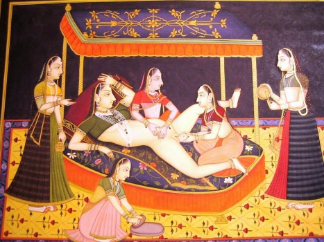 India_Moghol_Birth, lying back, art and pregnancy